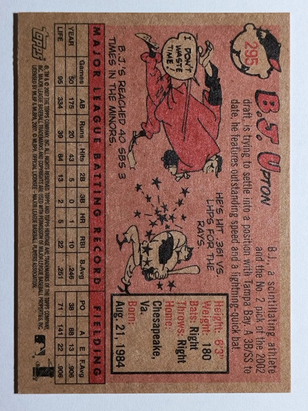 2007 Topps Heritage #295 B.J. Upton