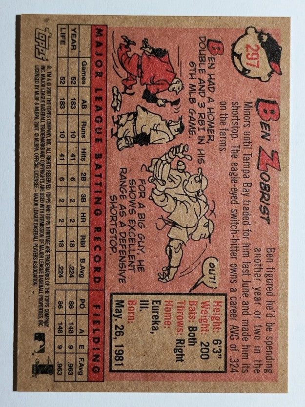 2007 Topps Heritage #297 Ben Zobrist