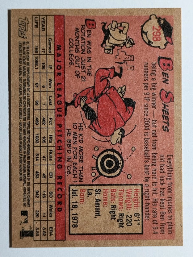 2007 Topps Heritage #298 Ben Sheets