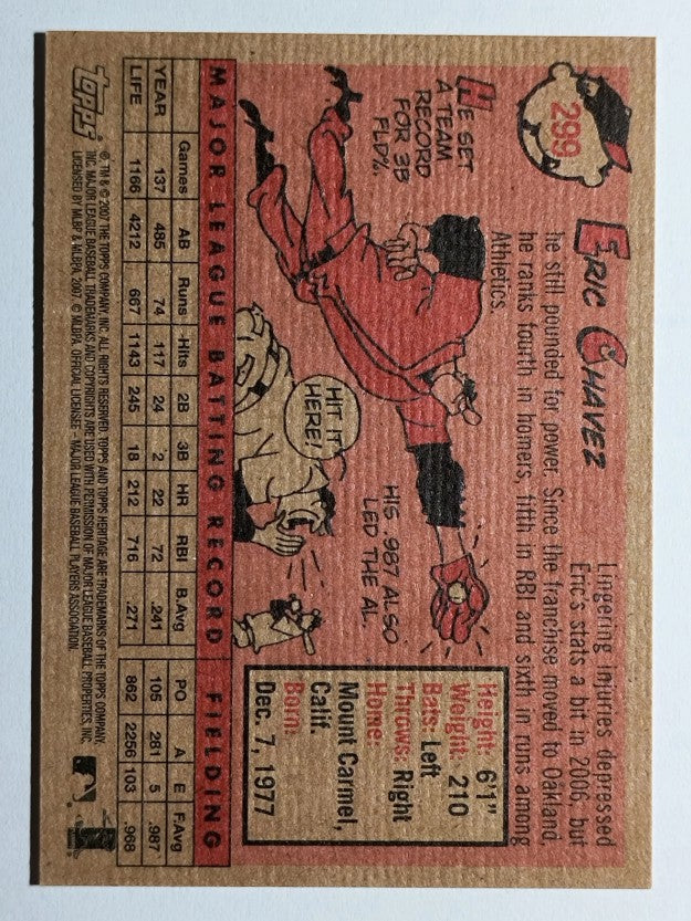 2007 Topps Heritage #299 Eric Chavez