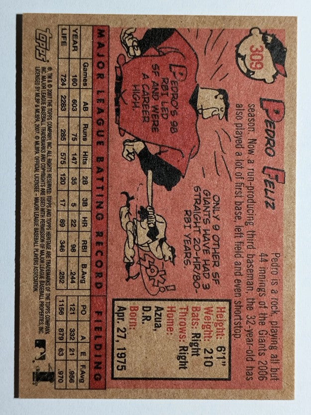 2007 Topps Heritage #309 Pedro Feliz