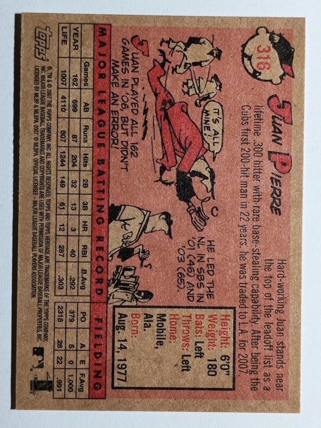 2007 Topps Heritage #316 Juan Pierre