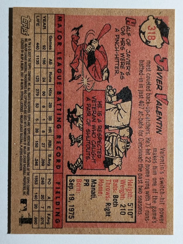 2007 Topps Heritage #318 Javier Valentin