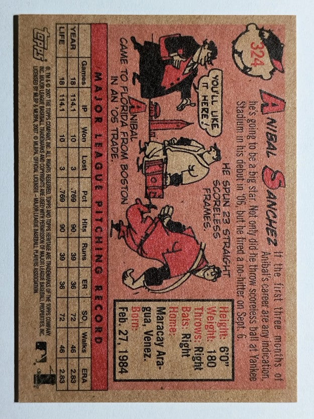 2007 Topps Heritage #324 Anibal Sanchez