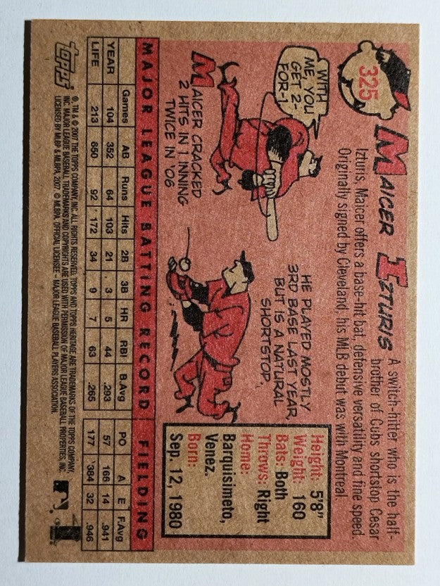 2007 Topps Heritage #325 Maicer Izturis