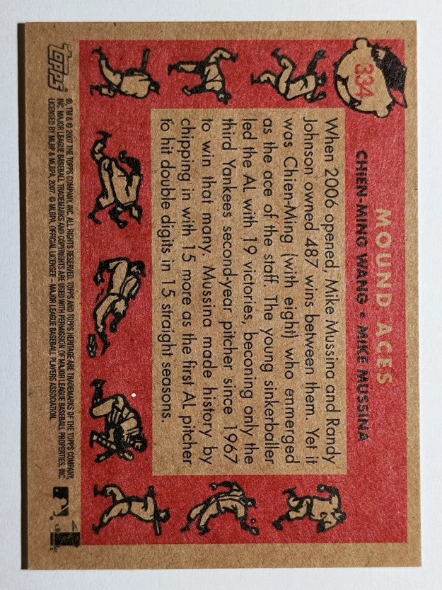 2007 Topps Heritage #334 Chien Ming Wang/Mike Mussina