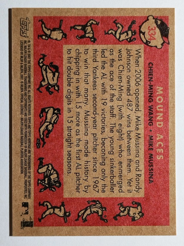 2007 Topps Heritage #334 Chien Ming Wang/Mike Mussina