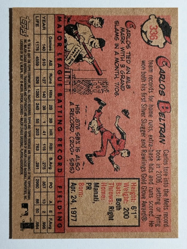 2007 Topps Heritage #336 Carlos Beltran