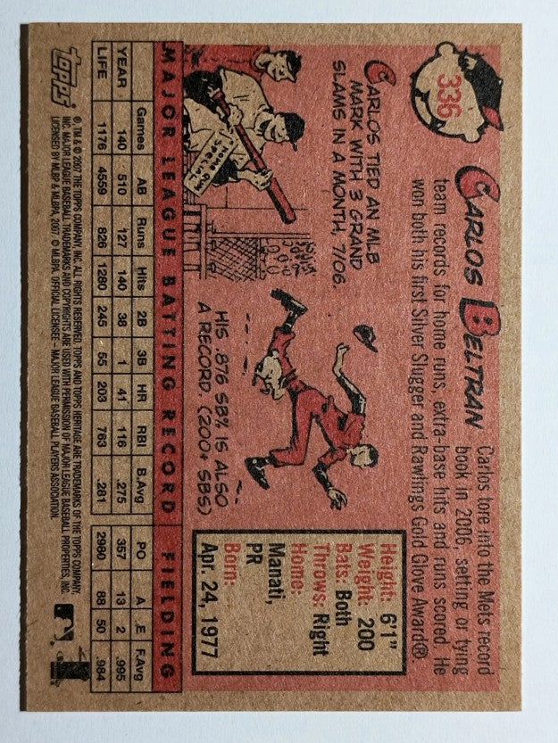 2007 Topps Heritage #336 Carlos Beltran