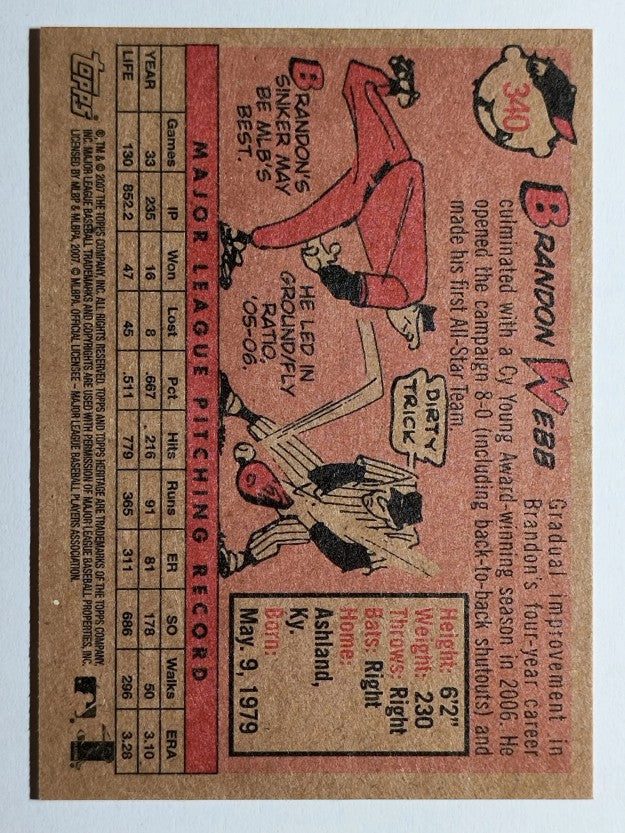 2007 Topps Heritage #340 Brandon Webb