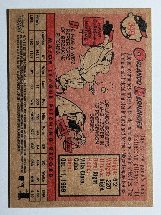2007 Topps Heritage #349 Orlando Hernandez
