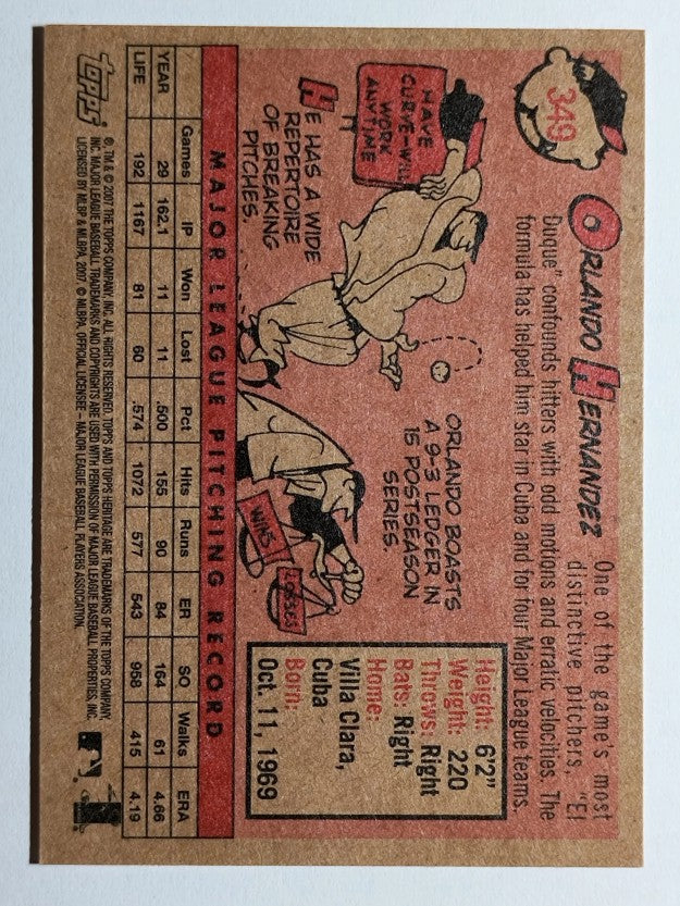 2007 Topps Heritage #349 Orlando Hernandez