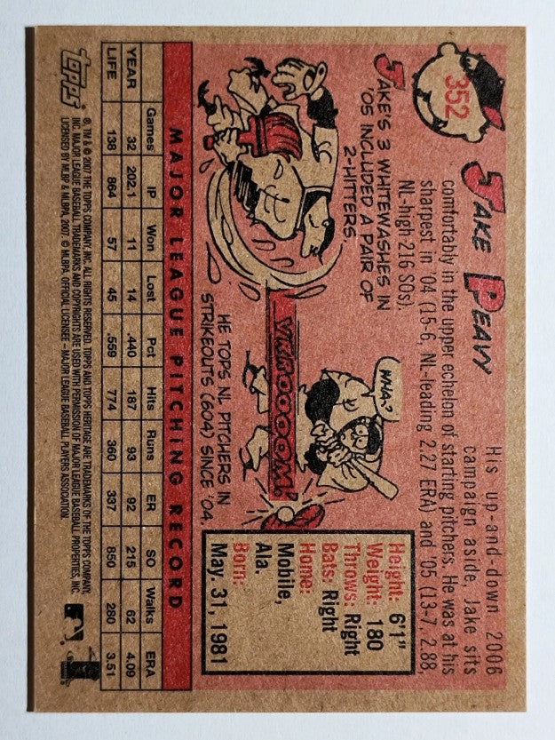 2007 Topps Heritage #352 Jake Peavy