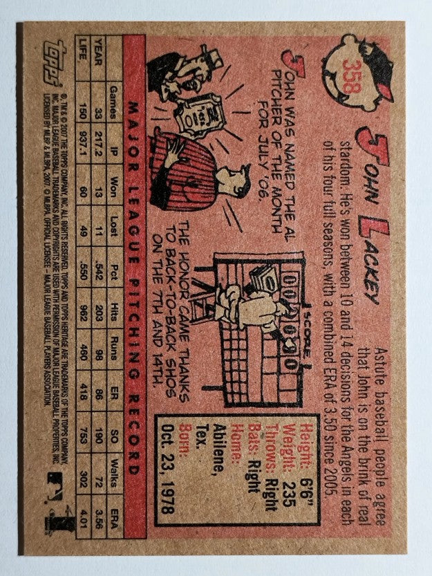 2007 Topps Heritage #358 John Lackey