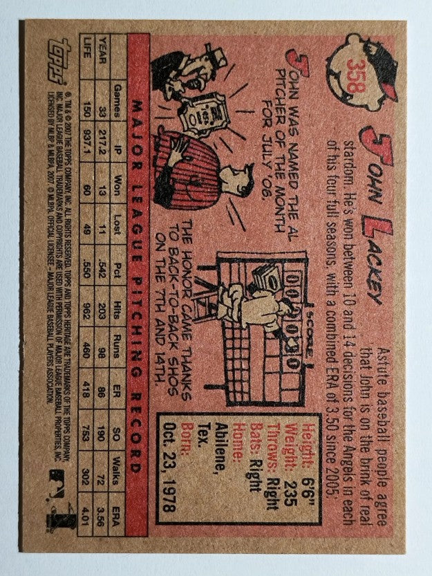 2007 Topps Heritage #358 John Lackey