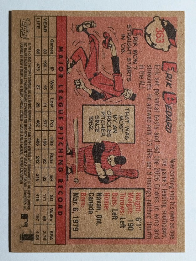 2007 Topps Heritage #363 Erik Bedard