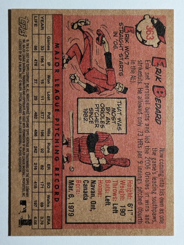 2007 Topps Heritage #363 Erik Bedard