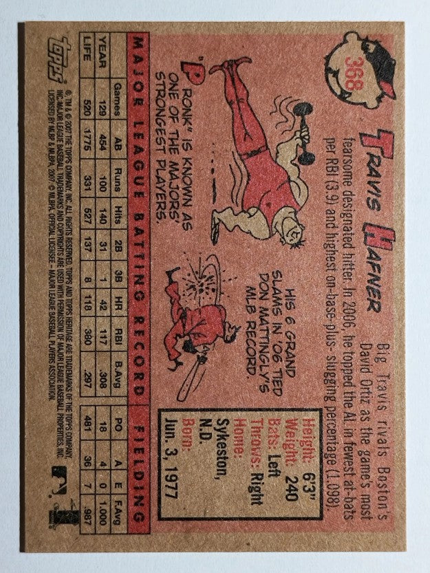 2007 Topps Heritage #368 Travis Hafner