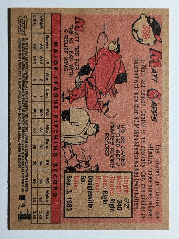 2007 Topps Heritage #369 Matt Capps