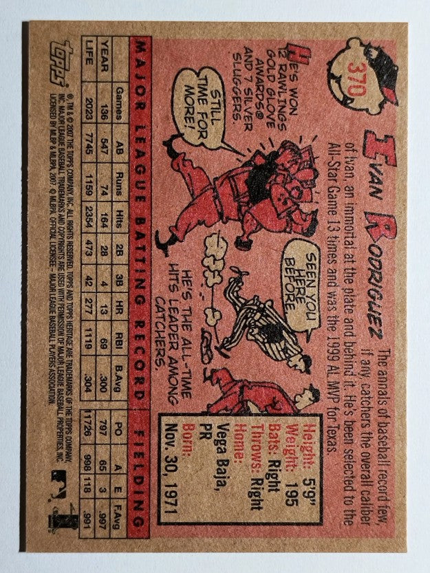 2007 Topps Heritage #370 Ivan Rodriguez
