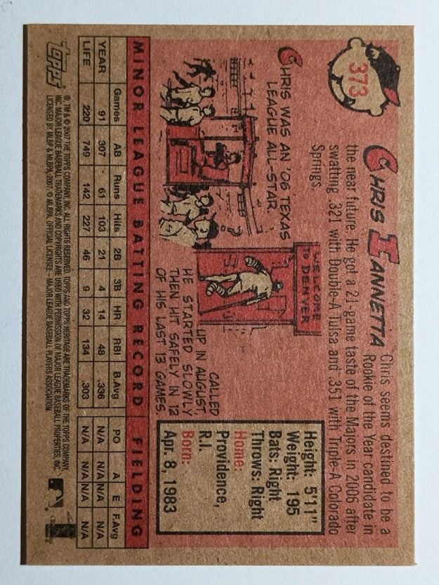 2007 Topps Heritage #373 Chris Iannetta