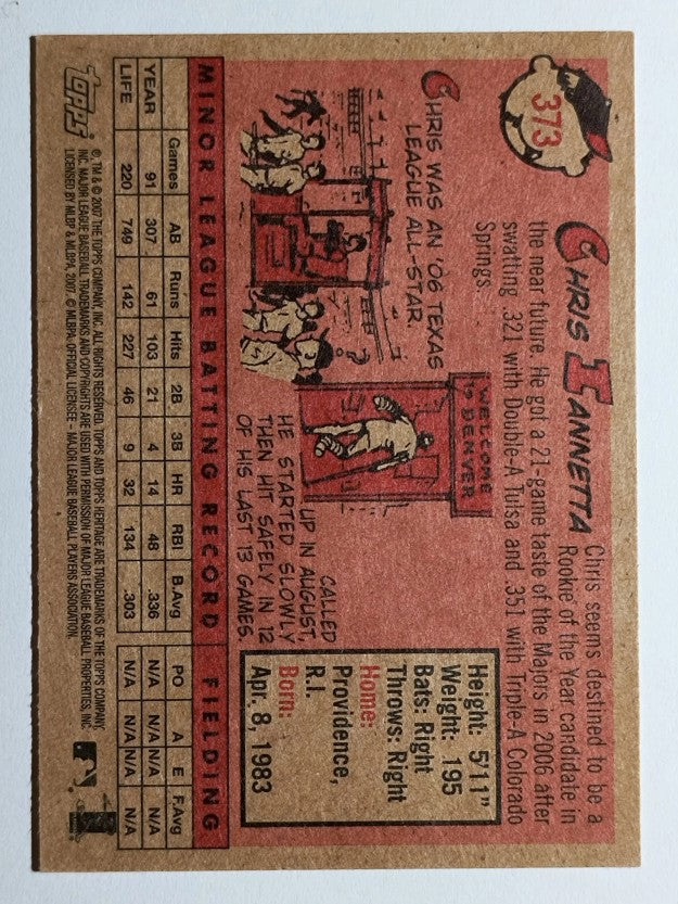 2007 Topps Heritage #373 Chris Iannetta