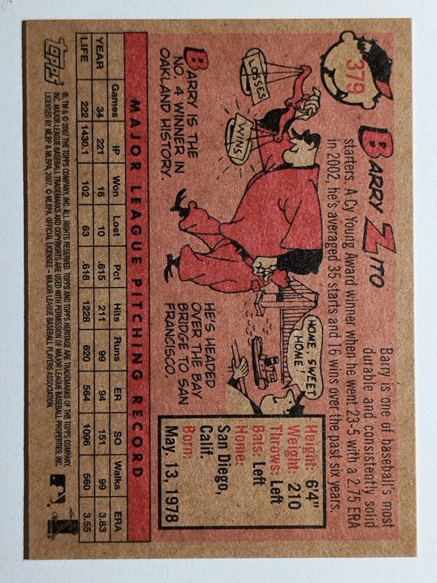 2007 Topps Heritage #379 Barry Zito