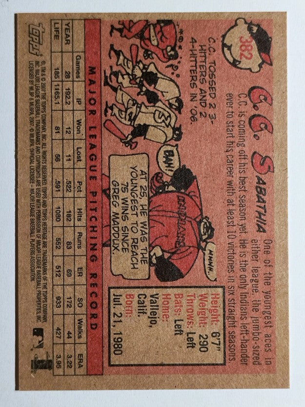 2007 Topps Heritage #382 C.C. Sabathia
