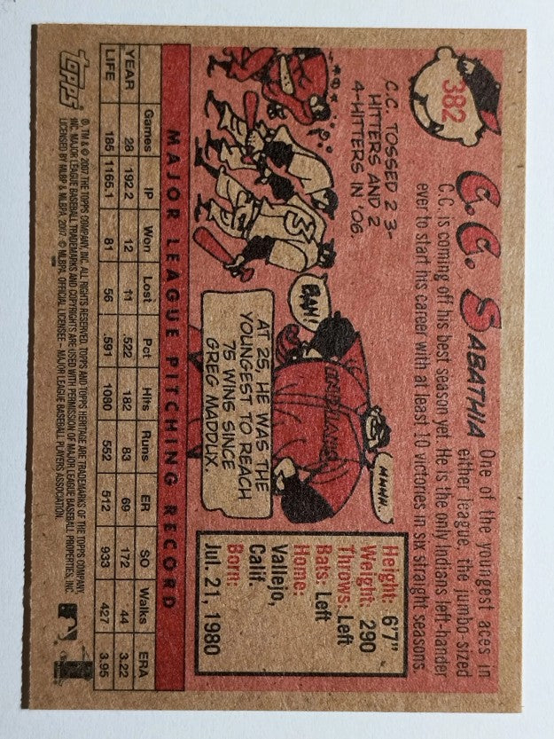 2007 Topps Heritage #382 C.C. Sabathia