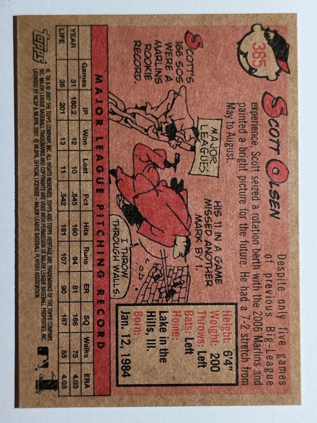 2007 Topps Heritage #385 Scott Olsen