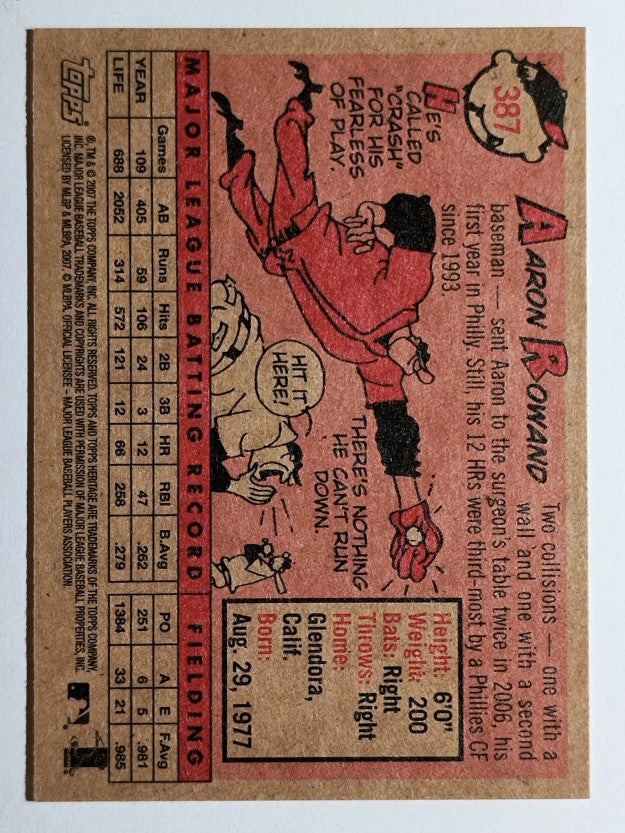 2007 Topps Heritage #387 Aaron Rowand