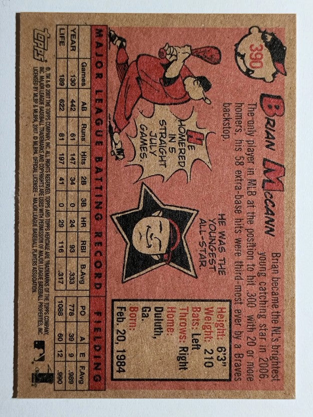 2007 Topps Heritage #390 Brian McCann