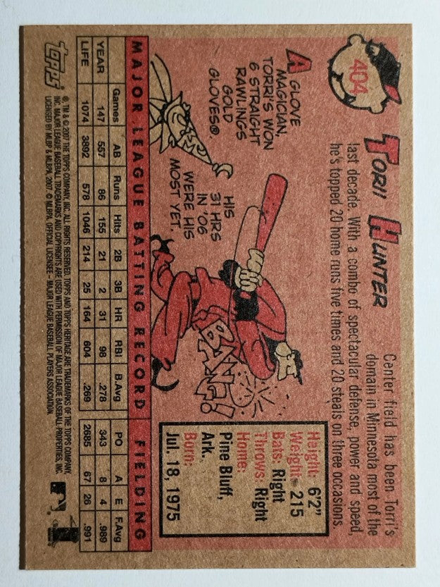2007 Topps Heritage #404 Torii Hunter