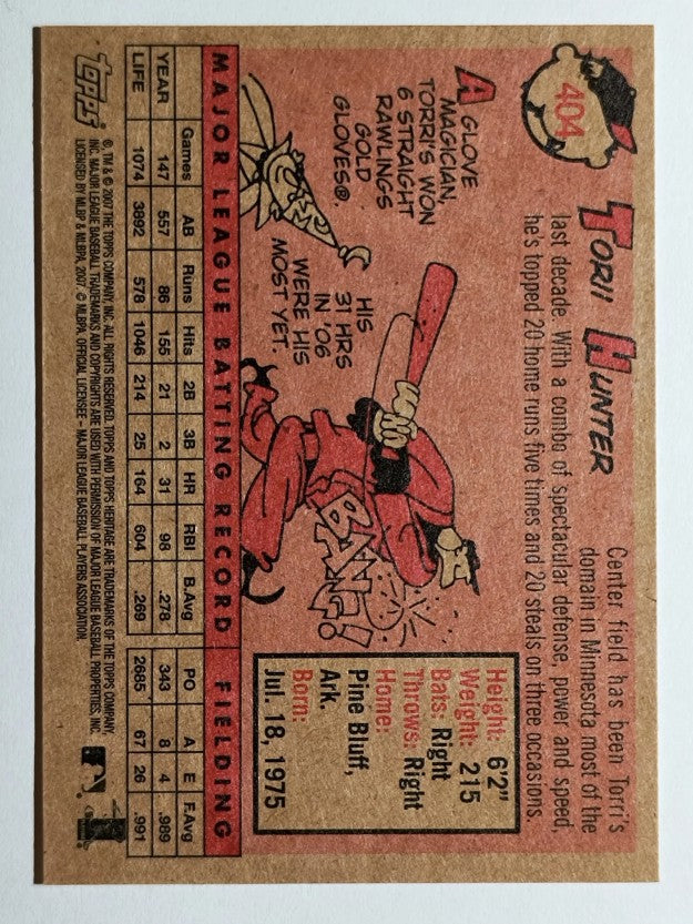 2007 Topps Heritage #404 Torii Hunter