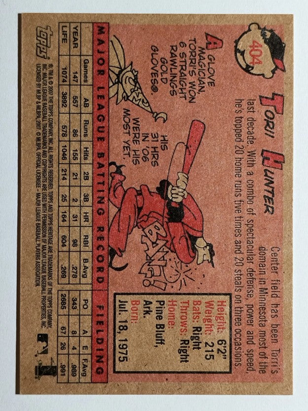 2007 Topps Heritage #404 Torii Hunter