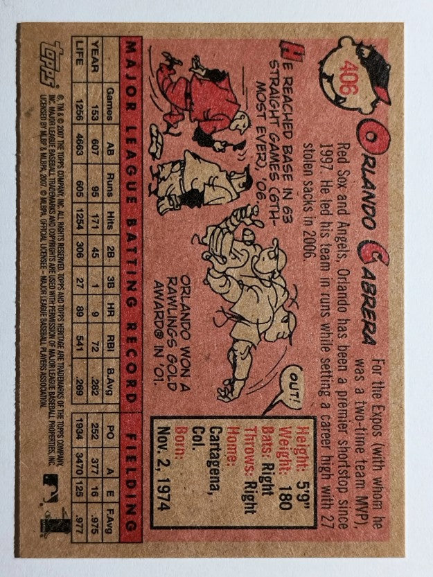 2007 Topps Heritage #406 Orlando Cabrera