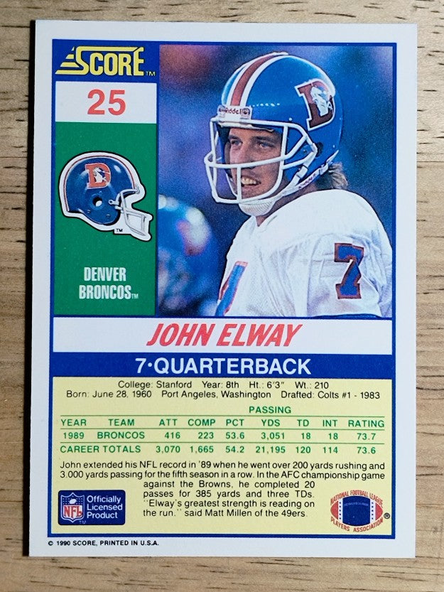 1990 Score #25 John Elway