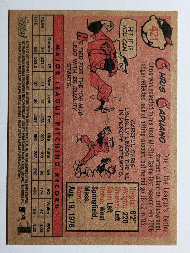 2007 Topps Heritage #421 Chris Capuano