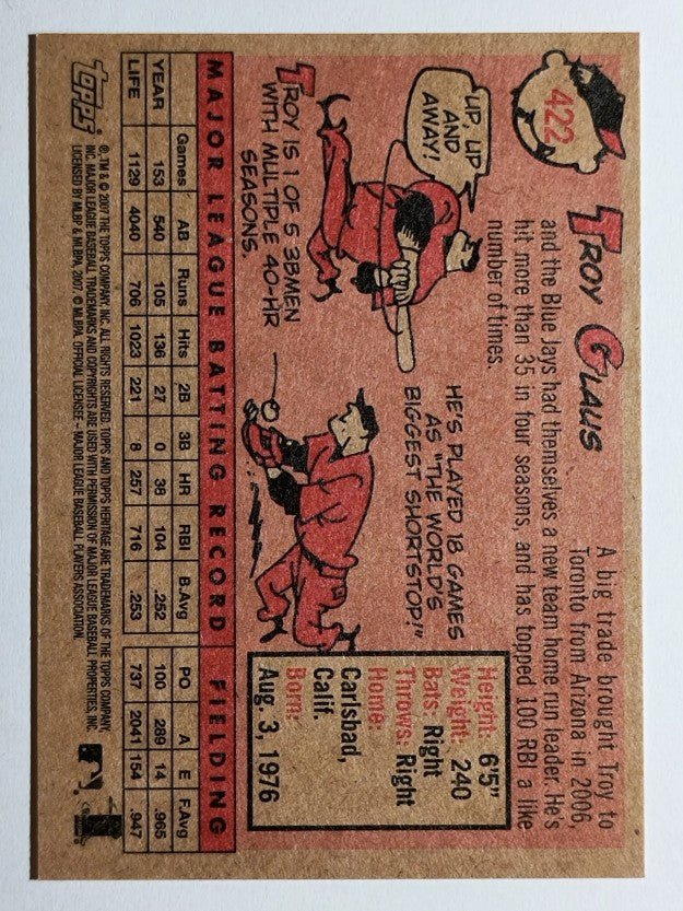 2007 Topps Heritage #422 Troy Glaus