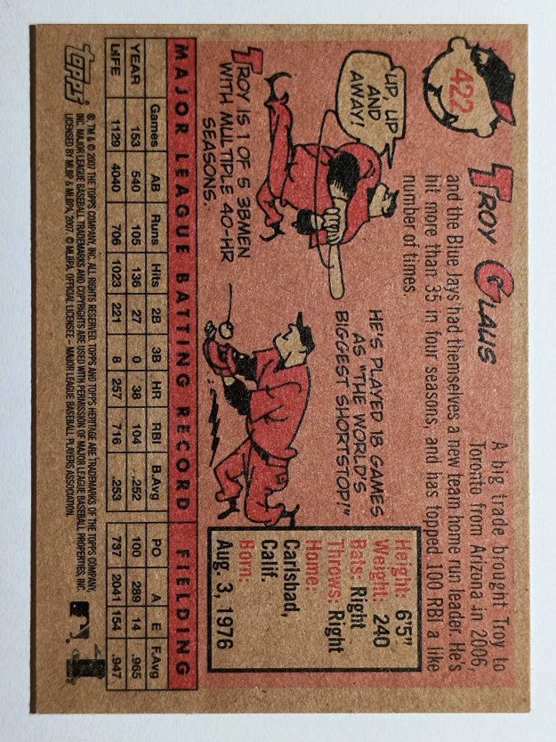 2007 Topps Heritage #422 Troy Glaus