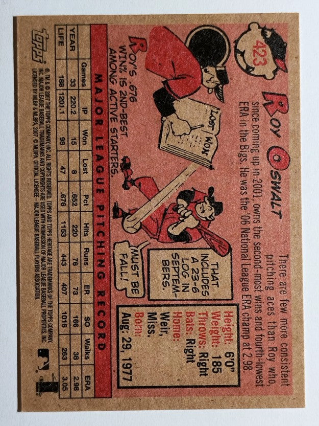 2007 Topps Heritage #423 Roy Oswalt