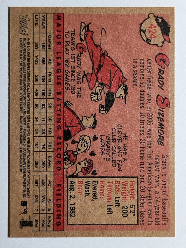 2007 Topps Heritage #424 Grady Sizemore