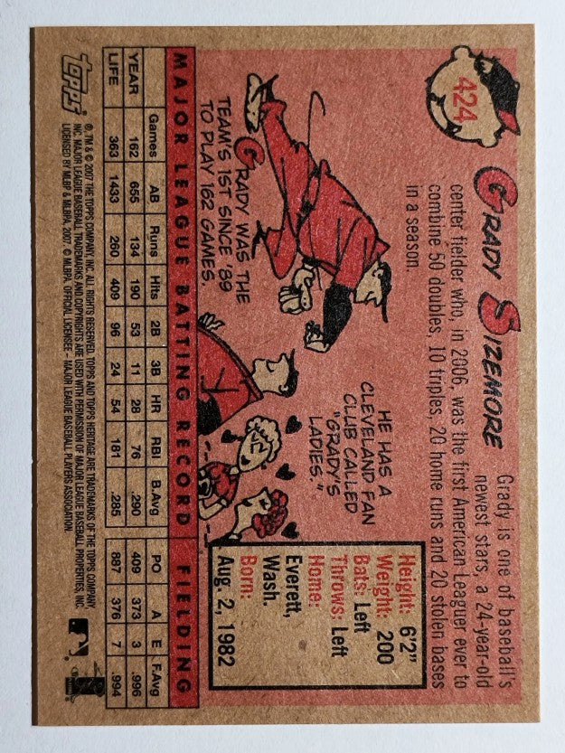 2007 Topps Heritage #424 Grady Sizemore
