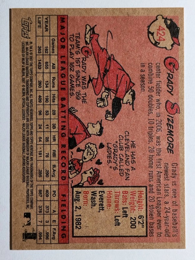 2007 Topps Heritage #424 Grady Sizemore