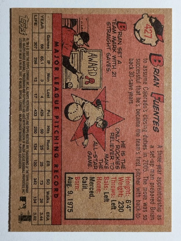 2007 Topps Heritage #427 Brian Fuentes