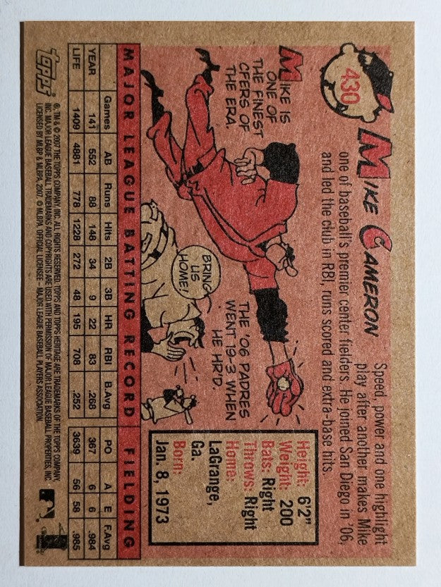 2007 Topps Heritage #430 Mike Cameron