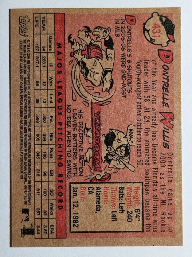 2007 Topps Heritage #431 Dontrelle Willis