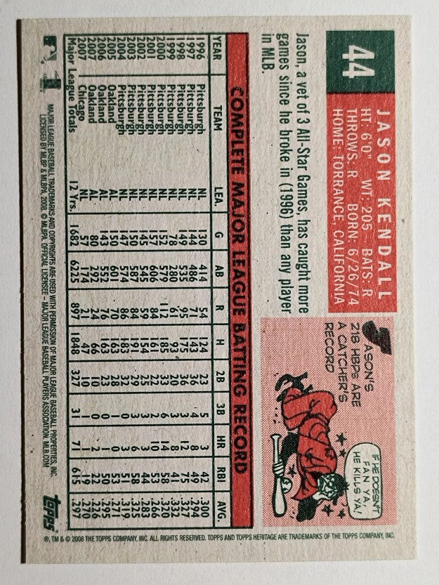 2008 Topps Heritage #44 Jason Kendall