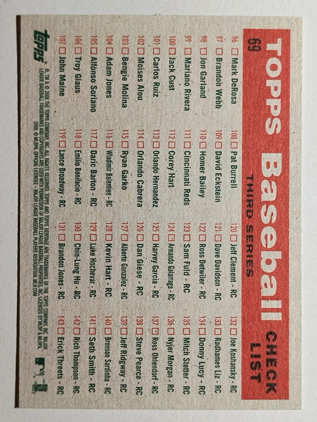2008 Topps Heritage #69 San Francisco Giants GB SP