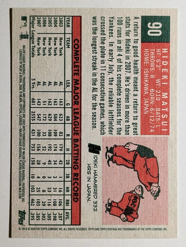 2008 Topps Heritage #90 Hideki Matsui GB SP
